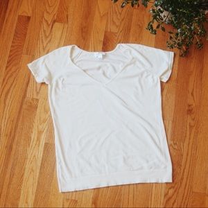 Ann Taylor LOFT V neck beige shirt